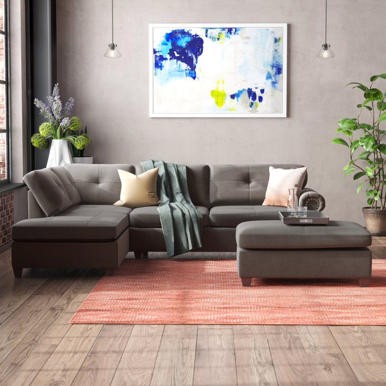 Winston Porter Burkhalter 107" Wide Reversible Sofa & Chaise with